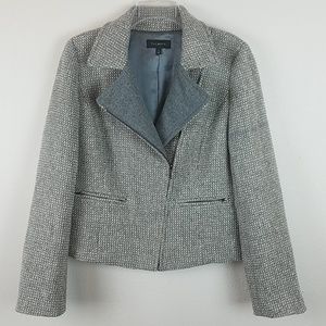 Talbots tweed moto blazer sz 12